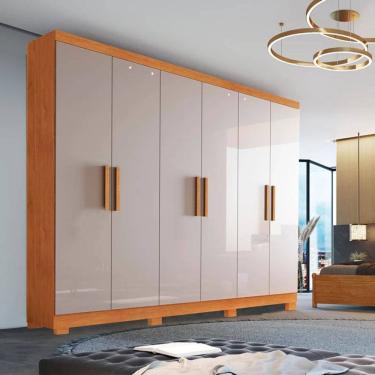 Imagem de Guarda Roupa Casal 06 Portas Com Pés Nature/Off White Sergipe Bianchi