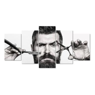 Imagem de Quadro Decorativo Barbeiro Kyme 5 Peças 115 x 60 cm