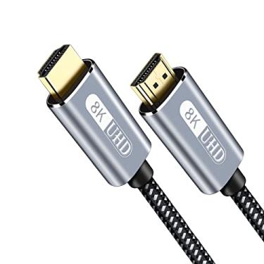Imagem de Cabo HDMI 8K de 1,8 m, HDMI 2.1 48 Gbps de nylon trançado de alta velocidade com eARC HDR10 4:4:4 HDCP 2.2 e 2.3, cabo HDMI 4K compatível com Dolby Atmos Apple Fire LG Samsung TV PS5 PS4 Switch Xbox