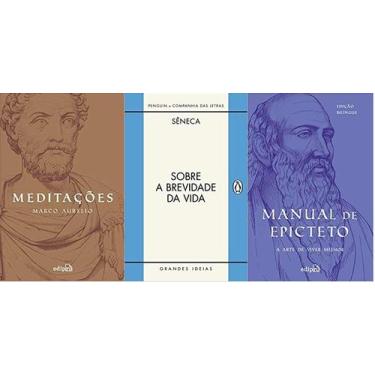 Imagem de KIT 3 LIVROS MEDITAÇÕES + Sobre a brevidade da vida + Manual de Epicte