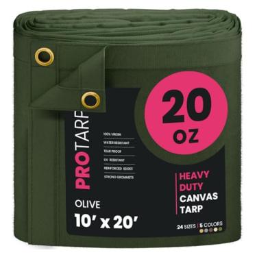 Imagem de PROTARP Lona de lona à prova d'água extrema resistente 590 g, capa de lona resistente a UV com ilhós de latão à prova de ferrugem, multiuso para dossel, telhado, acampamento, pilha de madeira (verde