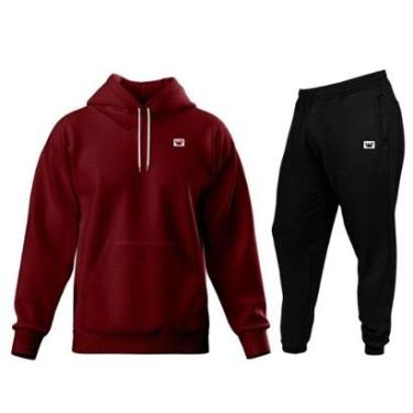 Imagem de Conjunto de Moletom Blusa + Calça Masculino Estampado Estilo Casual Esportes Frio-Masculino