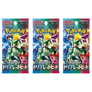 Imagem de (3 pacotes) Jogo de cartas Pokémon TCG Japanese Scarlet & Violet SV1a Triple Beat Booster