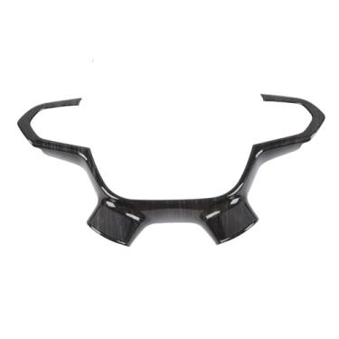 Imagem de Linskip Acabamento do volante compatível com Chevrolet Colorado e GMC Canyon 2014-2022, para capa de volante Chevy Colorado, acessórios interiores (grão de madeira escura)