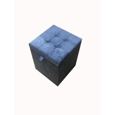 Imagem de Puff baú quadrado 1 lugar 36x36 cm azul - NEGROMONTE STORE