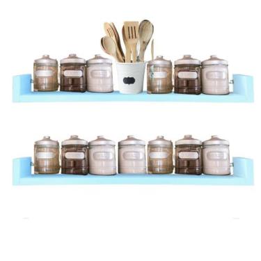 Imagem de 3 Prateleiras Para Cozinha Porta Tempero Nicho Organizador De Utensíli