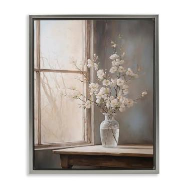 Imagem de Stupell Industries Arranjo de mola janela janela flutuador cinza tela emoldurada arte design de parede por Arlington Prints, 25 x 31