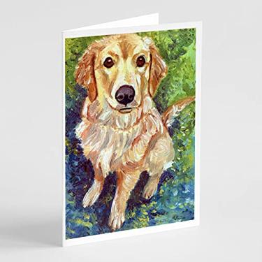 Imagem de Caroline's Treasures 7428GCA7P Cartões de felicitações e envelopes Golden Retriever Patience, pacote com 8, 7 x 5, multicolorido