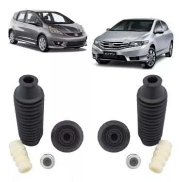 Imagem de PAR KIT AMORTECEDOR DIANTEIRO (BATENTE/COIFA/COXIM C/ROLAMENTO) NEW CITY FIT 2009 A 2013