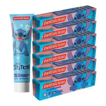 Imagem de Kit 6 Pasta de Dente Gel Dental com Flúor Infantil Stitch Morango 50g 