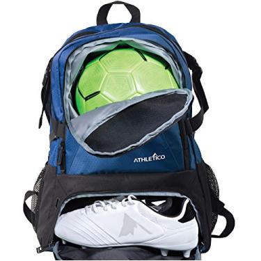 Imagem de (Blue) - Athletico National Soccer Bag - Backpack Soccer, Basketball & Football Includes Separate Cleat Ball Holder Youth, Kids, Girls, Boys, Men & Women