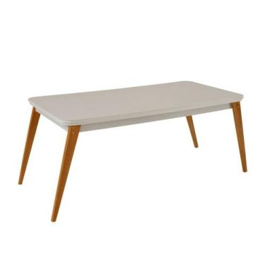 Imagem de Mesa de Jantar Copper 180cm Madeira Tampo com Vidro Canto Copo Moderna