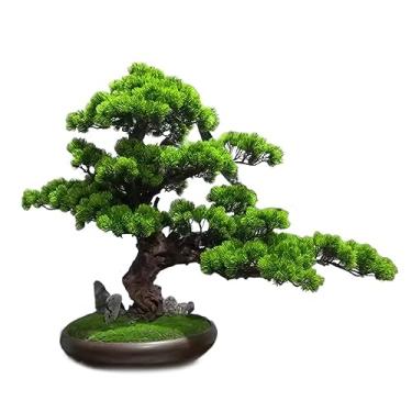 Imagem de Plantas Artificiais Decoração de bonsai de pinho simulado grande, decoração de bonsai de pinho para sala de estar, decoração artificial de bonsai Plantas Falsas
