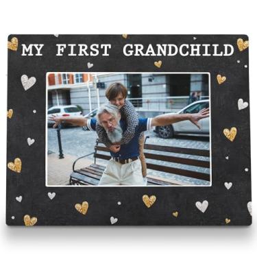 Imagem de FLDAS Porta-retrato para netos 20 x 25 cm, porta-retratos para avós, presentes de anúncio de gravidez para avós, presentes para novos avós de netos, porta-retratos do meu primeiro neto 12 x 17 cm