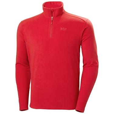 Imagem de Jaqueta pulôver masculina Helly Hansen Daybreaker 1/2 zíper de lã, 162 vermelha, 2GG