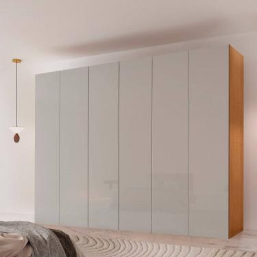 Imagem de Guarda-roupa Casal 100% Mdf 6 Portas e 6 Gavetas Vision Naturalle/Off White