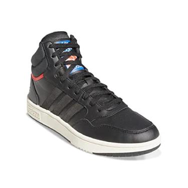 Imagem de adidas T nis de basquete masculino Hoops 3.0 Mid, Preto/Carbono/Branco-Vermelho, 10.5