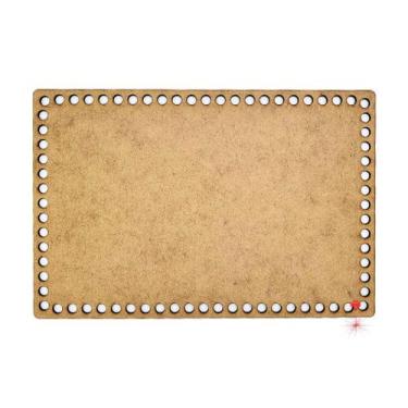 Imagem de Kit 10 Base Retangular 15x35 cm MDF Cru para Cesto Crochê Fio de Malha