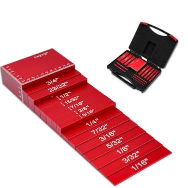 Imagem de Conjunto de medidores de altura de blocos de configuração, 15 peças de barras de configuração de alumínio de precisão para roteador e acessórios de serra de mesa, ferramentas de marcação, marcações de