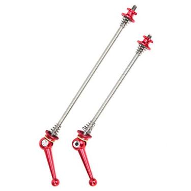 Imagem de Conjunto de Espetos de Bicicleta, Eixo Dianteiro e Traseiro de Liberação Rápida, Acessório de Ciclismo de Liga de Alumínio e Titânio, Forte e Leve, para a Maioria das Bicicletas