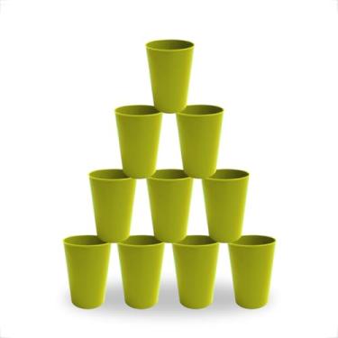 Imagem de Kit 30 Copos Plásticos Reutilizáveis 200ml Coloridos Resistentes P/Festa Infantil Merenda Escolar Creche Uso Diário (Amarelo)