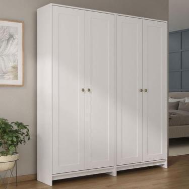 Imagem de Armário Multiuso Americano 4 Portas 8 Prateleiras Branco - Pnr Móveis,