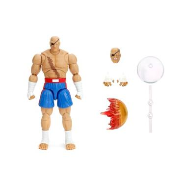 Imagem de Jada Street Fighter II Sagat Deluxe 1:12 Scale Action Figure - Highly Articulated, Tiger Shot Accessory & Stand, 7.6" Tall
