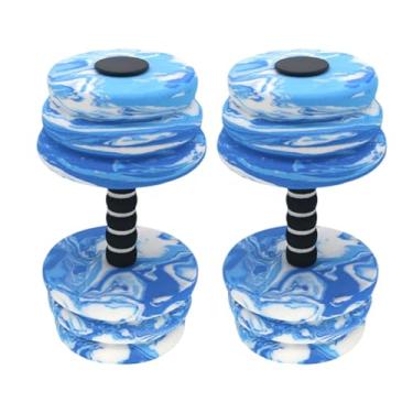 Imagem de simhoa 2 peças piscina exercícios halteres aquáticos halterantes não deslizantes equipamentos aeróbicos de água de natação barbells para iniciantes de, Azul