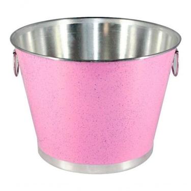 Imagem de Balde Gelo E Cerveja Alumínio Profissional Rosa 9L Rosa