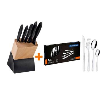 Imagem de Kit - Faqueiro Plenus 6 Peças + 1 Faqueiro 24 Peças Buzios Inox - Tramontina