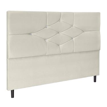 Imagem de Cabeceira T Cross Bege Estofada Para Cama Box Casal 144cm Quarto Luxo