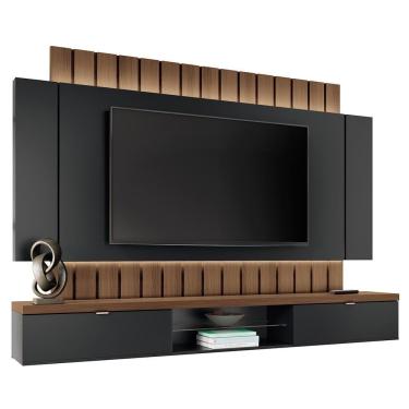 Imagem de Home Suspenso Illusion 2.2 Preto-castanho Para Tv Até 70? - Hb Móveis Preto-castanho