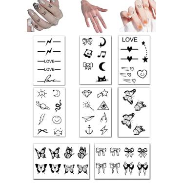 Imagem de INKARTLINK Tattoo Tech, 8 Folhas De Tatuagem Semipermanente Pequena, Tatuagens Temporárias, Duram 1 A 2 Semanas, À Prova D'Água, Aparência Realista, Sem Adesivo, Reflexiva (Design Significativo X 3