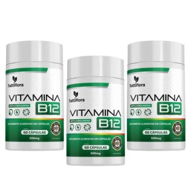 Imagem de Kit 3x Vitamina B12 (Metilcobalamina) 60 Cápsulas Tuttiflora