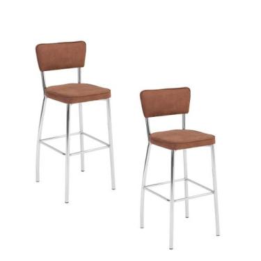 Imagem de Kit 2 banquetas haidê gourmet para bancada-assento facto fendi - GAT M