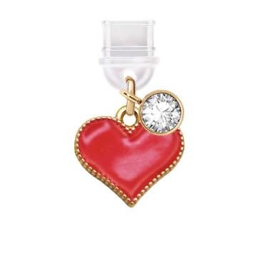 Imagem de ELISE & FONDA TP667 Tipo-C porta de carregamento plugue antipoeira Little Love Heart pingente de celular para iPhone 15/16/Samsung/OnePlus/Xiaomi/oppo telefones Android (vermelho)