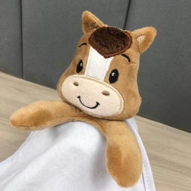 Imagem de Naninha bebê bichinhos com prendedor de chupeta - Bia Melancia, Cavalo