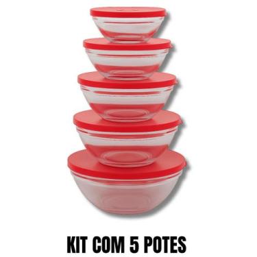 Imagem de Conjunto De Potes De Vidro Redondos Com Tampa 3 e 5 Peças - ULTRATECH,