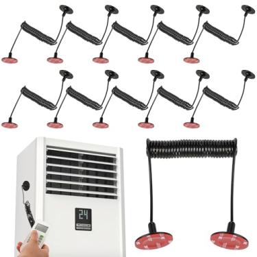 Imagem de Blulu 10 peças de suportes de controle remoto com cordas de mola retrátil cabo de segurança enrolado para TV DVD Game Console Tablets, montagem na parede com adesivo, antiperda, 1,5 m/4,9 pés