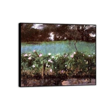 Imagem de John Singer Sargent famosa reprodução de arte de parede/impressão em tela de paisagem famosa/pintura em tela emoldurada para decoração de parede de sala de estar (treliça rosa) 30 x 36 cm (11,8 x 14,1