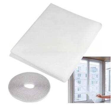 Imagem de Kit 3 Tela Mosquiteiro Janela 130x150cm Removível com Fecho Contato e Fita Dupla Face Contra Insetos(3 Telas)