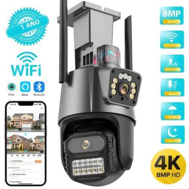 Imagem de Câmera PTZ Wifi Externa 4K Dupla Lente Dupla Tela AI Rastreamento Auto