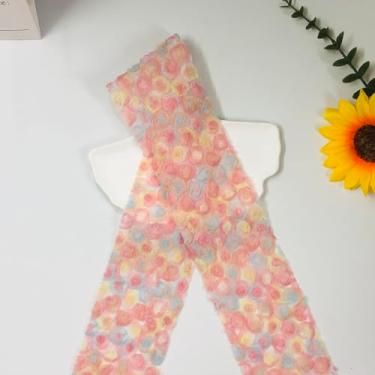 Imagem de Fita de renda floral 3D 3D, acabamento de renda com padrão rosa para costura, acabamento de costura para roupas, vestido de verão, jeans, camisa, acessórios de casamento (amarelo pastel)