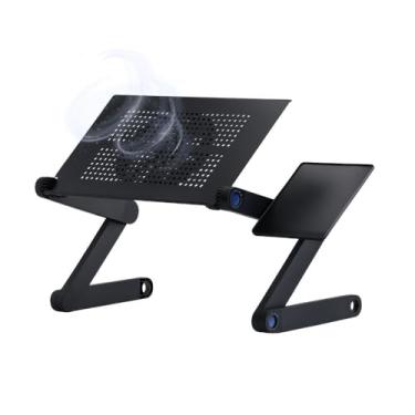 Imagem de Suporte Ergonômico para Notebook e Laptop com Refrigeração – Mesa Portátil de Alumínio Ajustável para Cama, Sofá e Mesa – Dobrável, Leve e Durável Modelo Premium