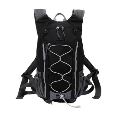 Imagem de menolana Mochila esportiva para caminhada 20L, mochila versátil em tecido de poliéster, com vários compartimentos para corrida em trilha e ciclismo, resistente, Preto