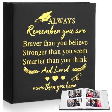 Imagem de ReliThick Álbum De Fotos Formatura Com 200 Peças, 4 X 6 Polegadas, 2025, Couro, Janela Frontal, Recortes Memórias Para Presente Natal, Faculdade, Ensino Médio (Retrô)