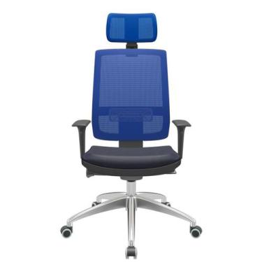 Imagem de Cadeira Office Brizza Tela Azul Com Encosto Assento Facto Dunas Azul M