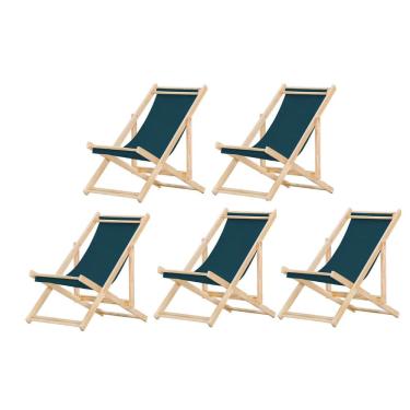 Imagem de Kit 5 Cadeiras Espreguiçadeira Preguiçosa Dobrávl Sem Braço Natural