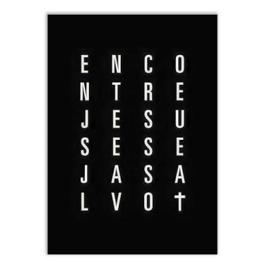 Imagem de Placa Decorativa Religioso Frase Encontre Jesus Poster Quarto Sala