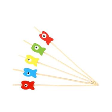 Imagem de Lairong Espetos De Bambu Descartáveis Para Peixe, Aperitivo Natural, Coquetel Palitos Frutas, Sanduíche Artesanal, Sobremesa, Longos Festa Aniversário, Decoração Comida Restaurante